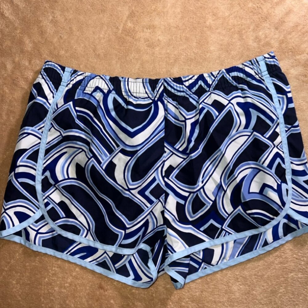Reebok Women Small Blue White Lined Lightweight‎ Athletic Gym Run Short (U)